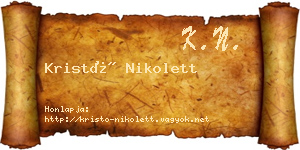 Kristó Nikolett névjegykártya