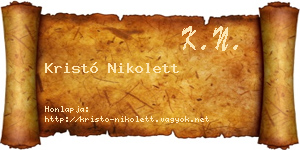 Kristó Nikolett névjegykártya