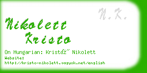 nikolett kristo business card